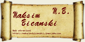 Maksim Bičanski vizit kartica